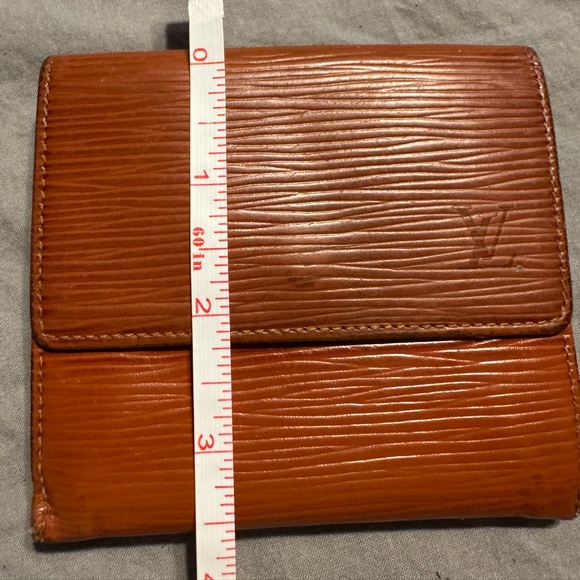 LOUIS VUITTON VINTAGE ELISE TRIFOLD COGNAC BROWN EPI LEATHER WALLET W/COA - Picture 9 of 14